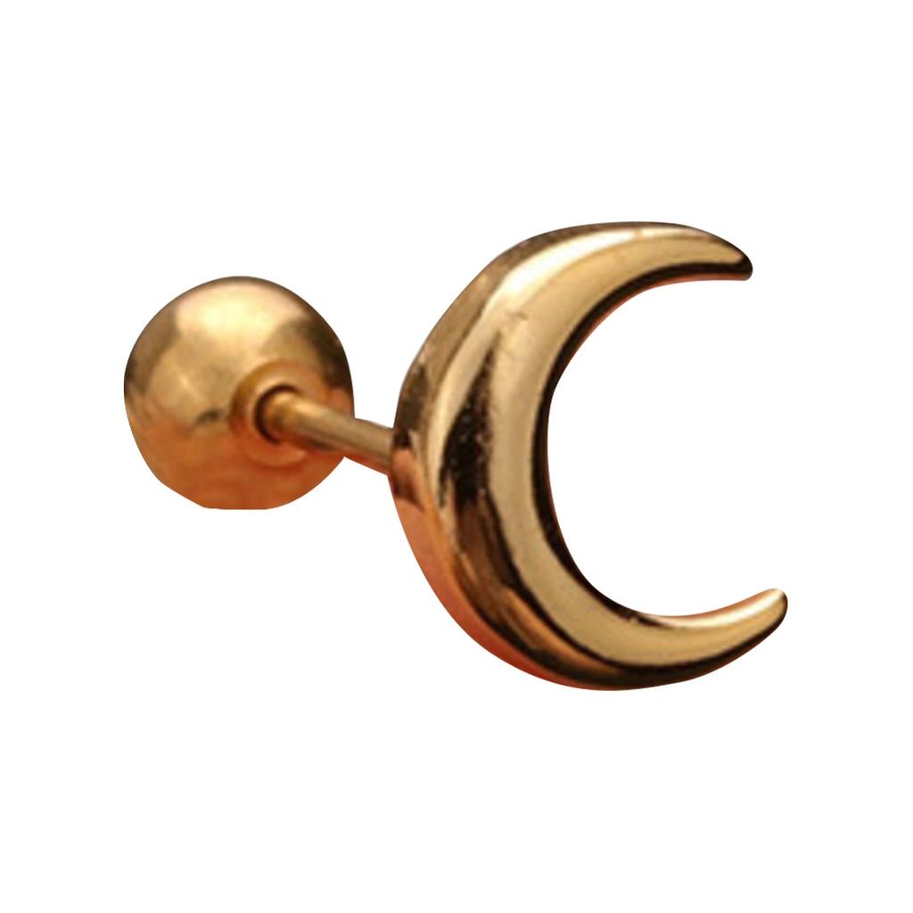Titanium Steel & Stainless Steel Post Crown Ear Studs With Micro-Pavé Zircon - Screw-Back Ball Fashion Earrings For Western Piercing Jewelry