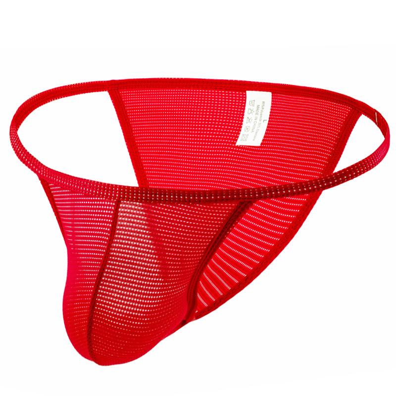 Men's Mesh High-Cut Low-Waist Briefs with U-Shaped Large Pouch - Sexy, Comfortable, and Breathable.