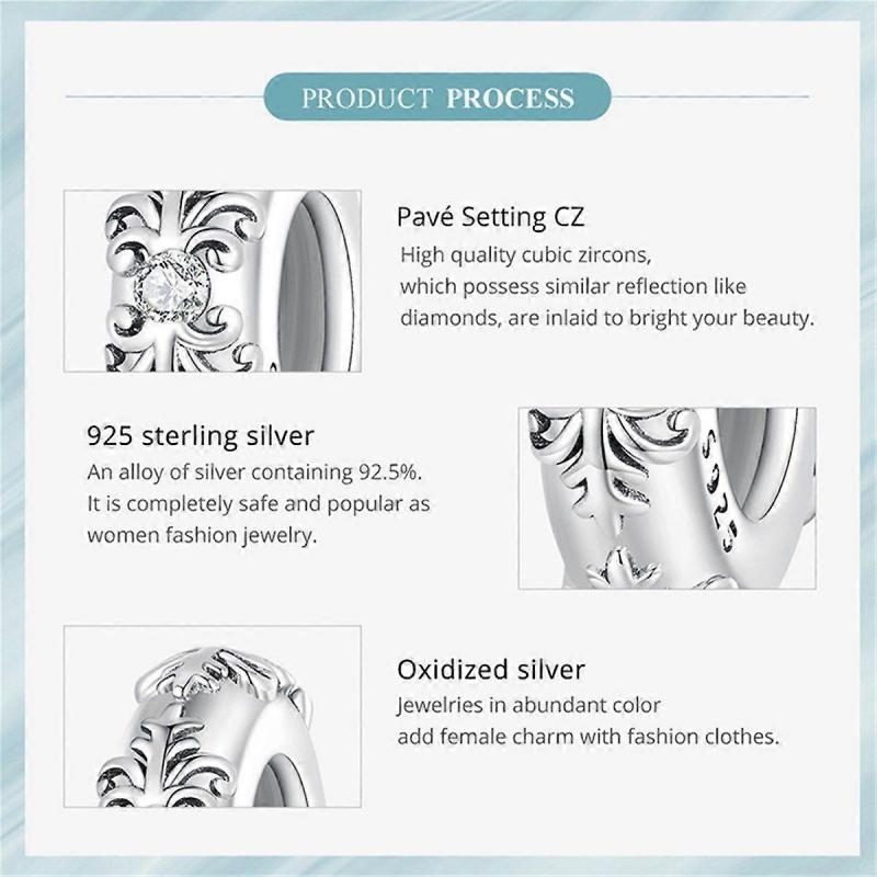 Sterling Silver Silicone Spacer Bead for DIY Bracelets and Pendant Jewelry Making