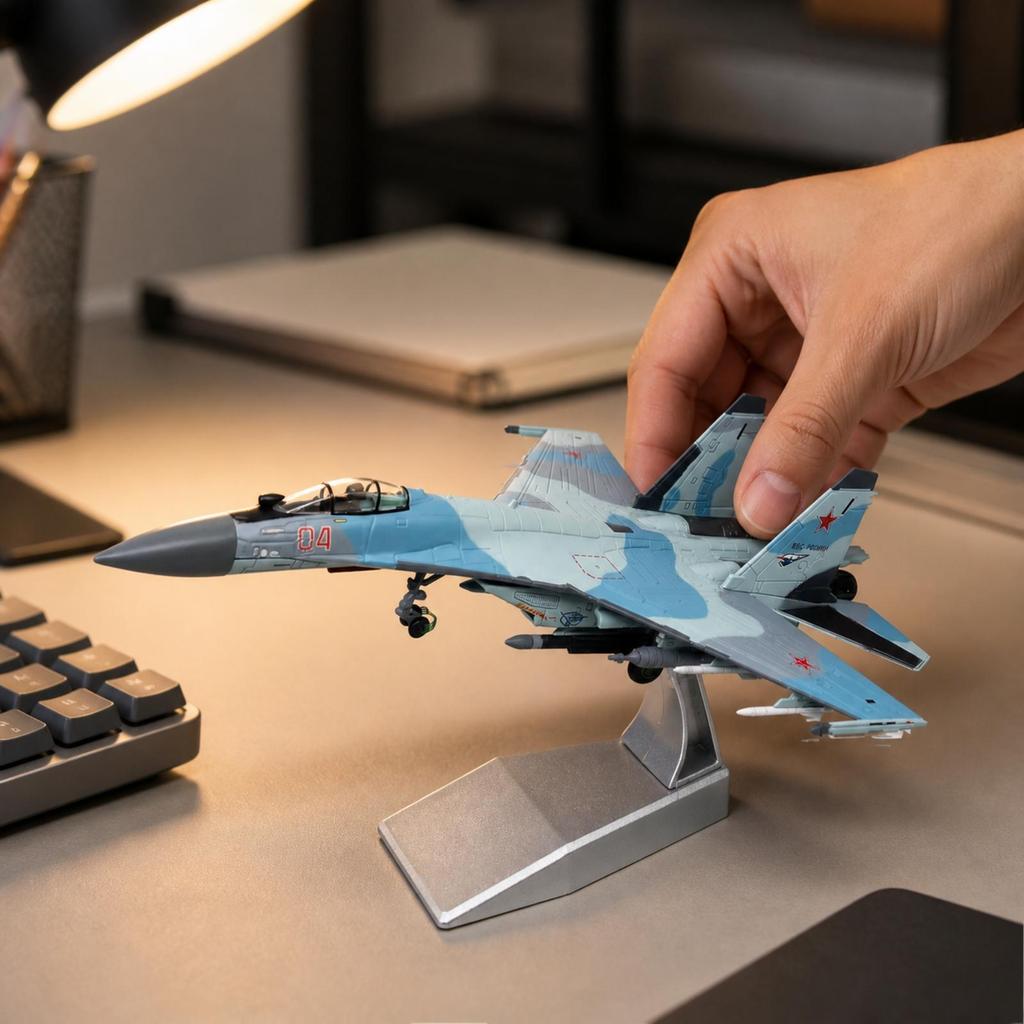 1/100 Scale Su-35 Fighter Model Gift-Ready for Collector Cabinet