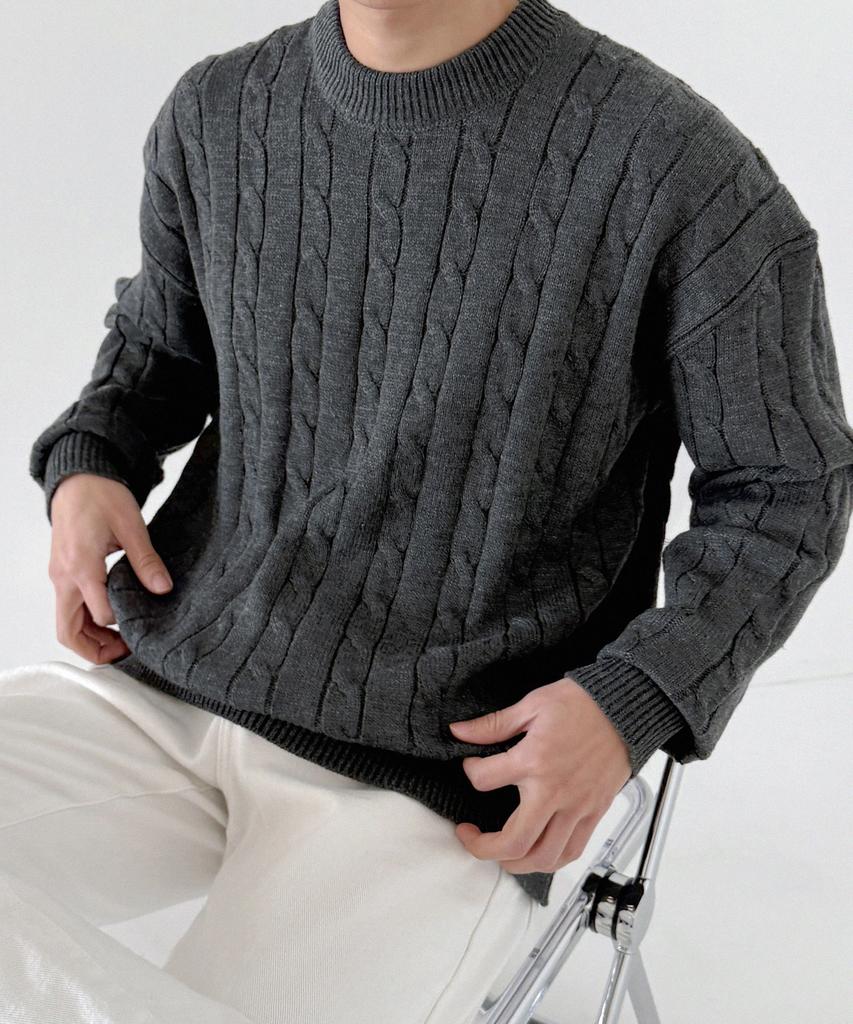 ORIGINALDAY [2Pack] Oversized Round Cable Knit 5 Colors