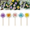 5Pcs Fake Flower Insert Weather-Resistant Resin Artificial Flower Stress-Relief Indoor Outdoor Home Garden Ornament