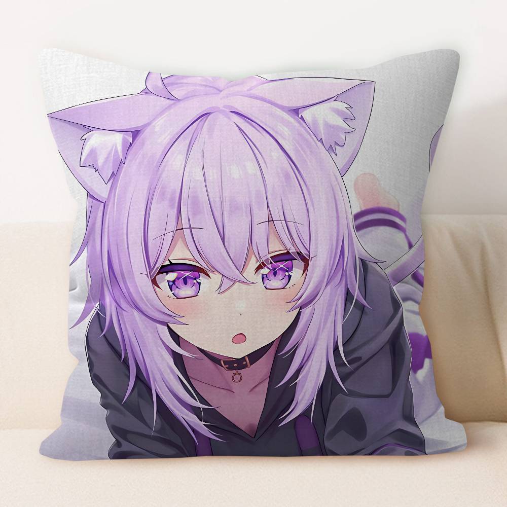 N-Nekomata Okayu Cushion Cover Pillow Cover Decor Pillowcase Printed Cushion Case For Couch