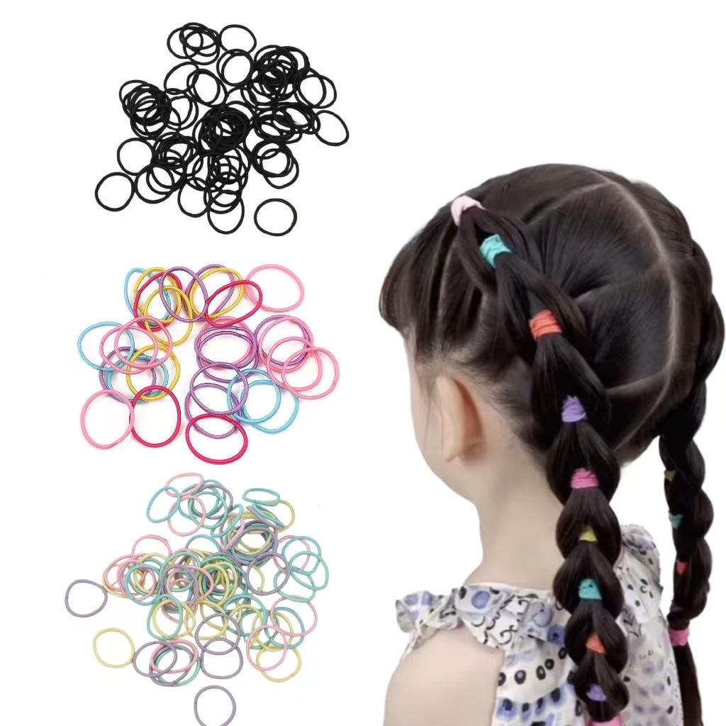100 Colorful Seamless Hair Cords, Rubber Band, High Elasticity Hair Loop, Headband, Hair Accessory for Women