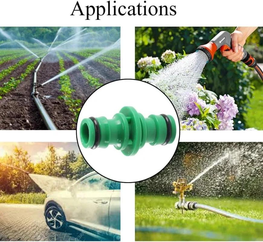 5PCS Double Plug Hose Connector Extender for Car Washing Garden Pipe Connecting Quick Joint Irrigation Watering Plumbing Fitting