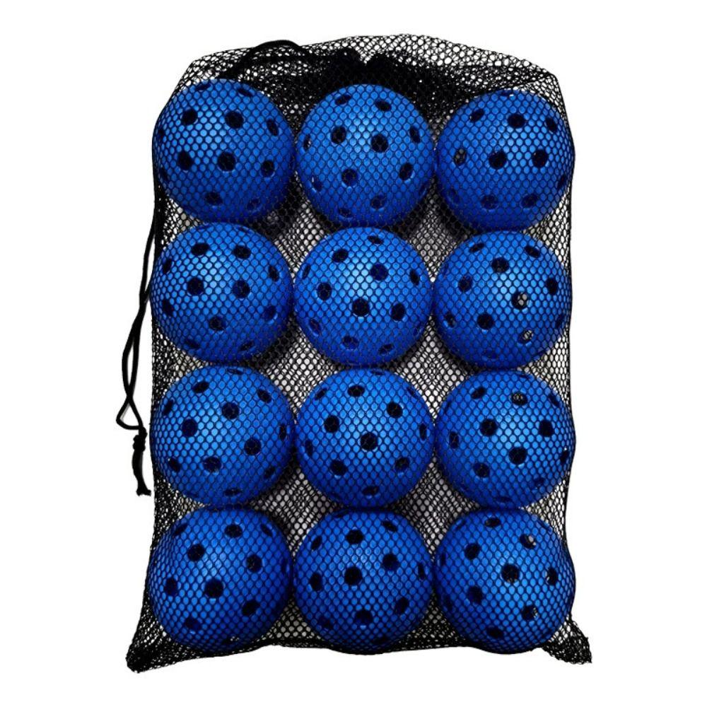Professional 74MM Pickleball Plastic 40 Holes Competition Pickleball woth Black Mesh Bag Durable Sports Ball Training