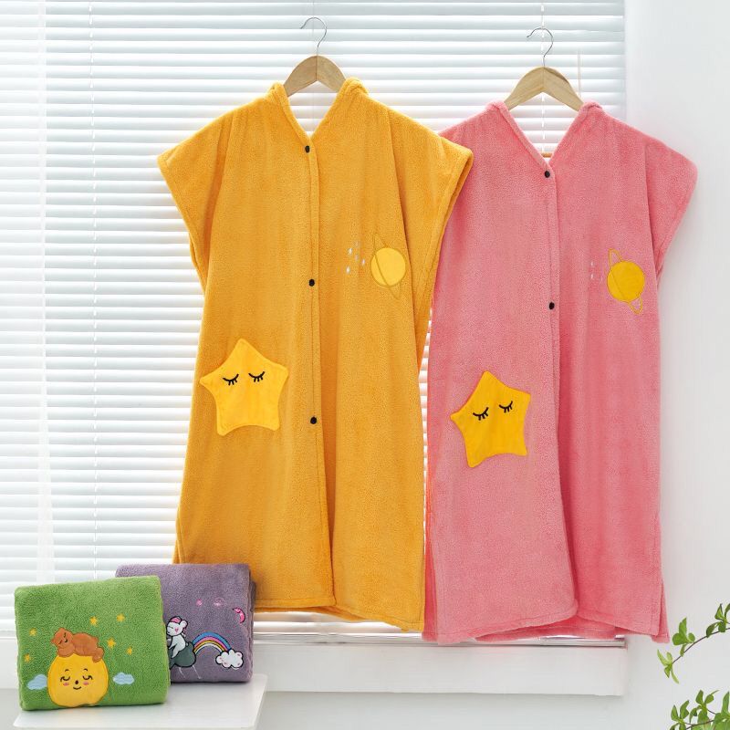 Women's Bath Towels for All Seasons Thickened and Quick Drying Adult Can Wear Bath Towels Pajamas