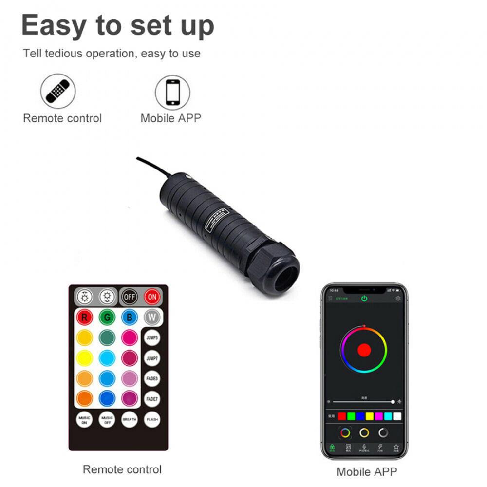 Car Roof Celling Light Kit Twinkle Star Lights Fiber Optic Bt App Control 300Pcs