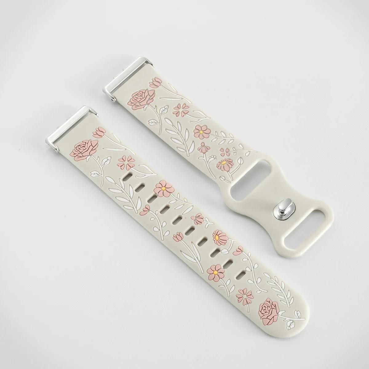 

Engraved Silicone Strap for Samsung Galaxy Fit 3 Sports Wristband Loop Strap for Samsung Fit 3 Smart Watch Replacement Bracelet Galaxy Watch Fit 3