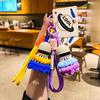 Badminton Shuttlecock Keychain Handmade Colorful Soft Lanyard Decor Lightweight Backpack Hanger for Sports Fans Creative Gift