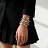 4Pcs/Set New Imitation Pearls Metal Heart Pendant Bracelets Women Fashion Creative Sliver Color Cube Chain Jewelry Gifts