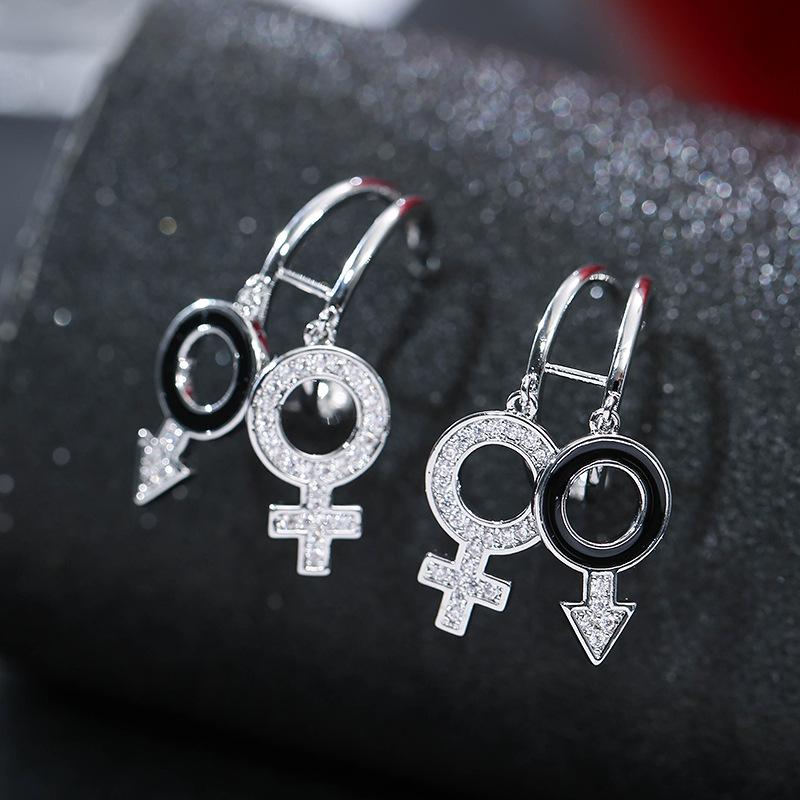 Korean Style Elegant Women s Earrings with Diamond Inlay