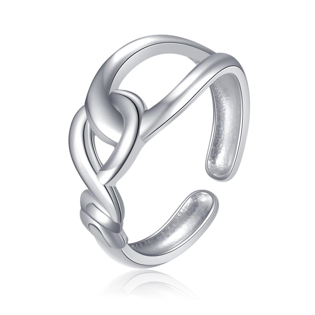 Trendy Adjustable Gold-Plated Stainless Steel Chain Ring for Women