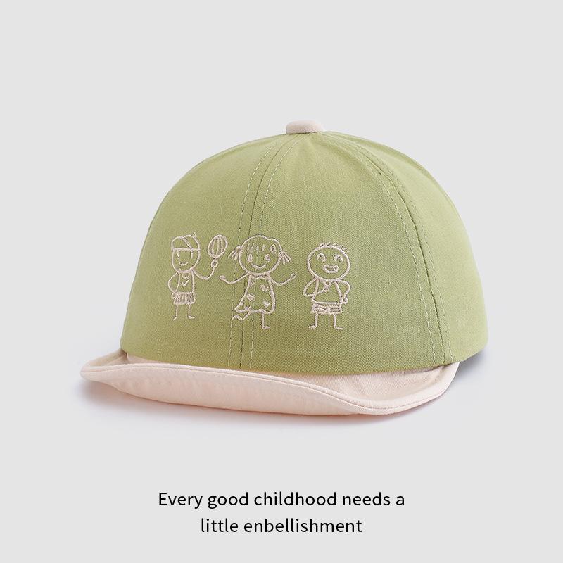 Czapka dla niemowlaka Wiosna i Jesień Cienka Wersja Koreańska Czapka z blokami kolorów Chłopiec i Dziewczynka Ochrona przed słońcem dla niemowlaka Mała Miesięczna Czapka Baseballowa