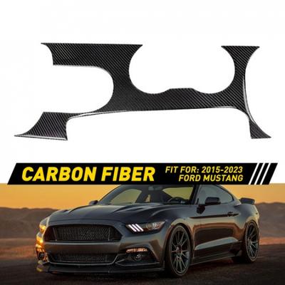Adesivo de Tampa de Painel de Câmbio de Fibra de Carbono Para Ford Mustang 2015- 2016 2017