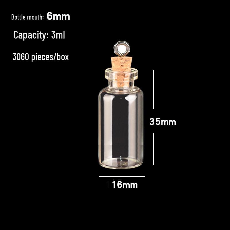 Mini Special-Shaped Glass Wishing Bottle Pendant with Cork for DIY