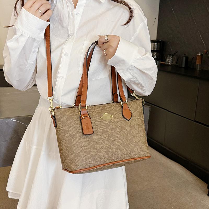 Dámská klasická taška tote a crossbody s květinovým potiskem a velkou kapacitou