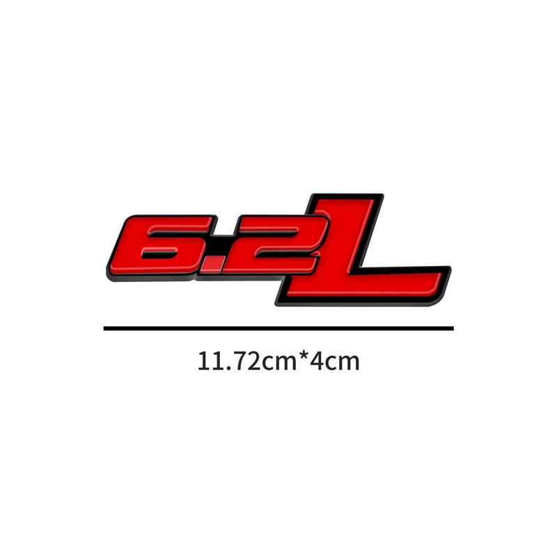 1Pcs 3D Metal 6.2 L 6.2L Logo Car Fender Emblem Side Rear Trunk Tail Badge Sticker For F150 Chevrolet C7 Camaro 6.2L Accessories