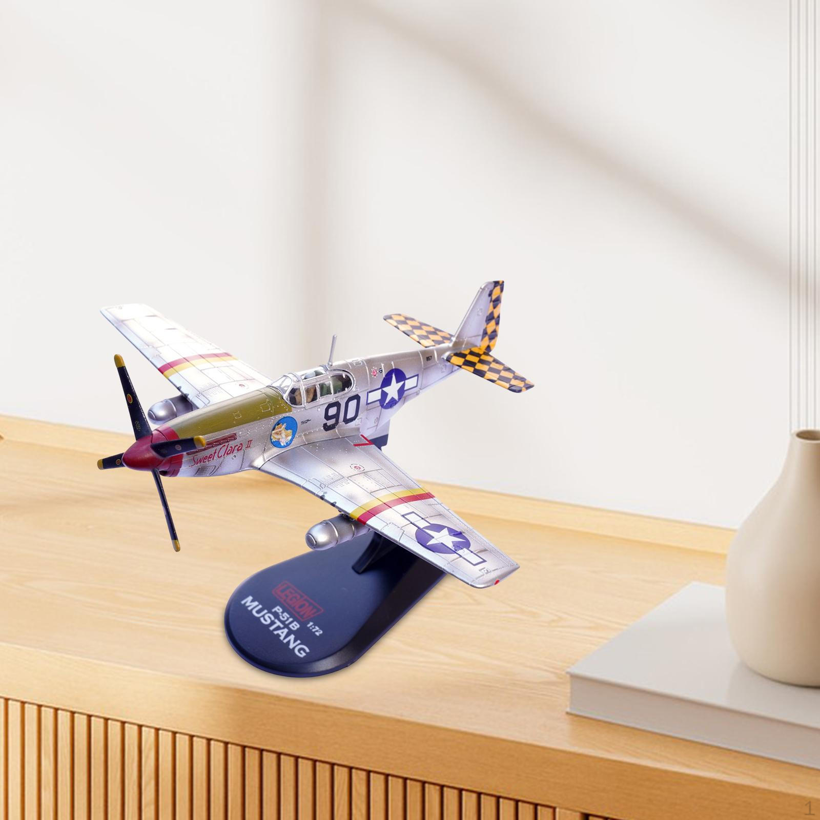 1/72 P-51B Fighter Jet Model Children Toy Plane Desktop Display Gift Collectible Aircraft Ornament