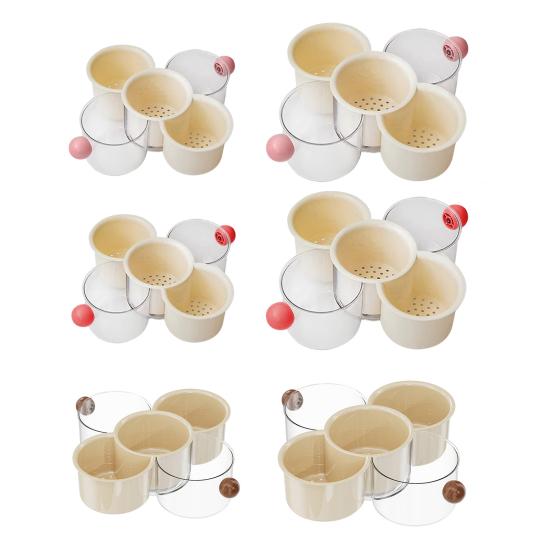 Rotating Divided Hot Pot Serving Tray Stackable Vegetable Ingredient Organizer with Draining Function Space-Saving Prep Platter for Family Meals &