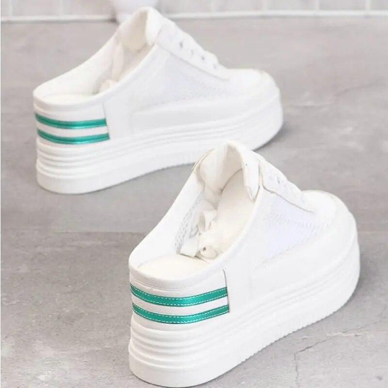 Zapatillas de cuña de alta calidad para Mujer, Zapatillas de Mujer con plataforma gruesa, Zapatillas informales con aumento, zapatos planos para Mujer Ert56