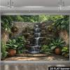 2D Outdoor Garden Stone Fountain Wall Hanging