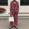 INCERUN Men Stitching Sleeveless Buttons Waistcoat And Long Straight Pants Sets