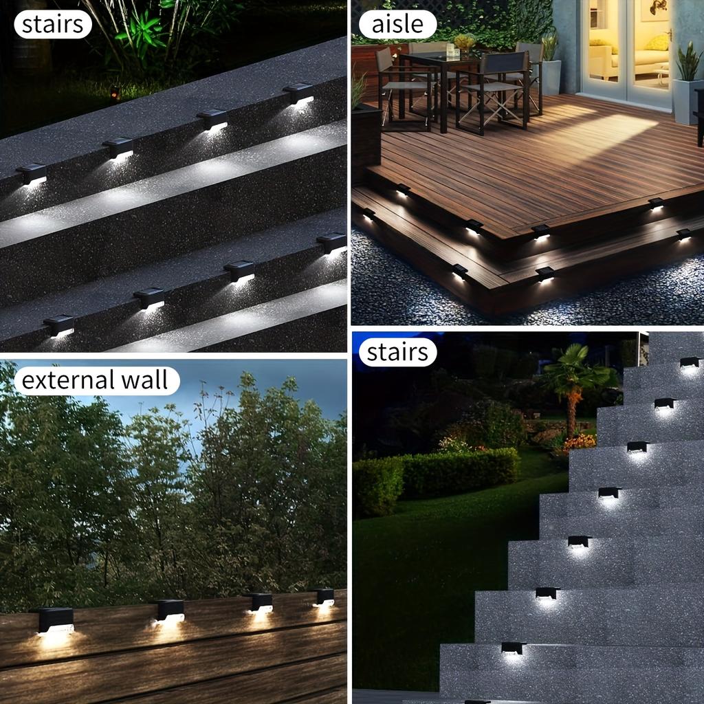 Solar Step Light, Outdoor Step Light, LED Solar Light For Outdoor Stairs, Steps, Fences, Terraces, Yards, Railings, Garden Backyards And Paths