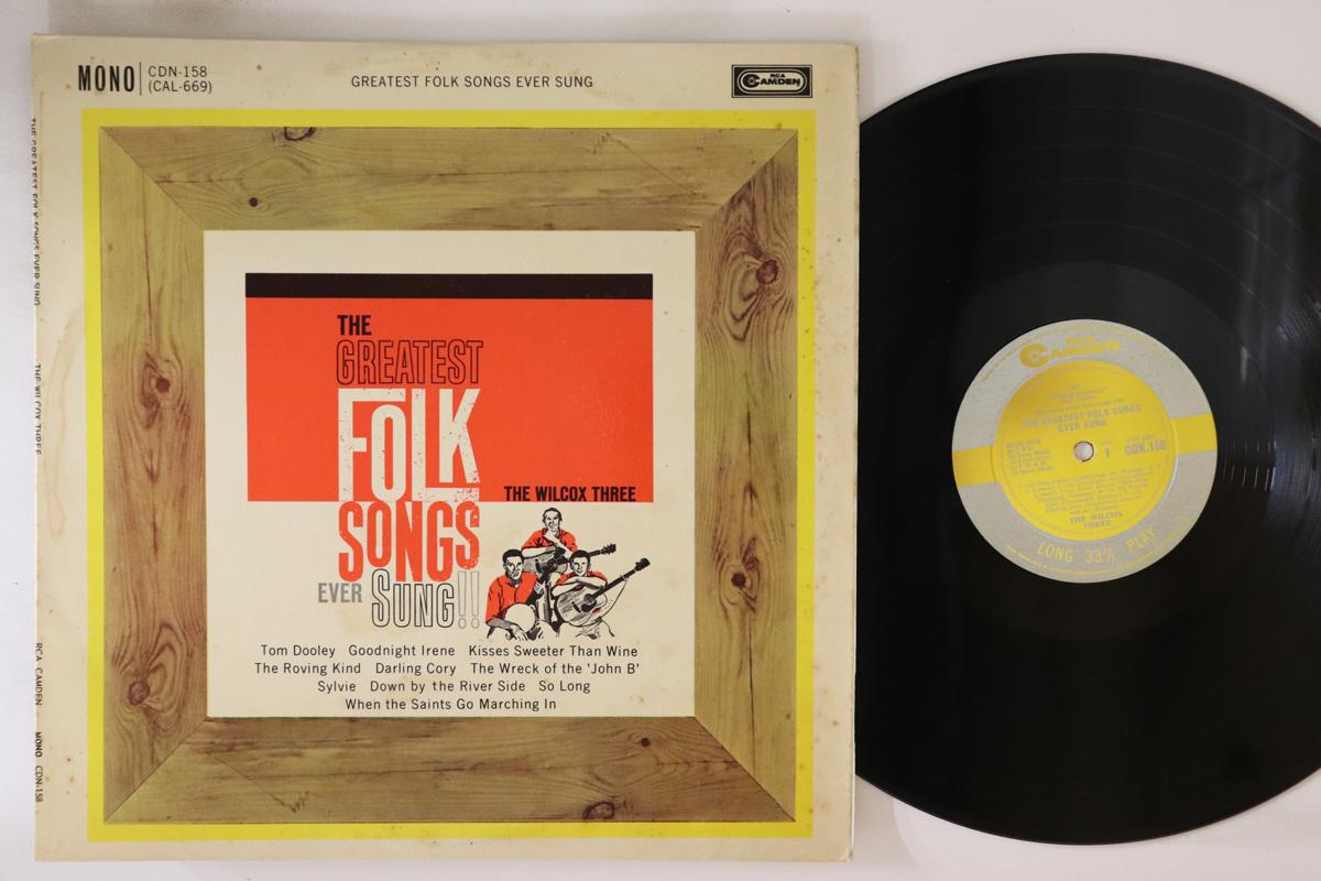 

LP Record WILCOX THREE Greatest Folk Songs Ever Sung CDN158 RCA CAMDEN UK Folk Used