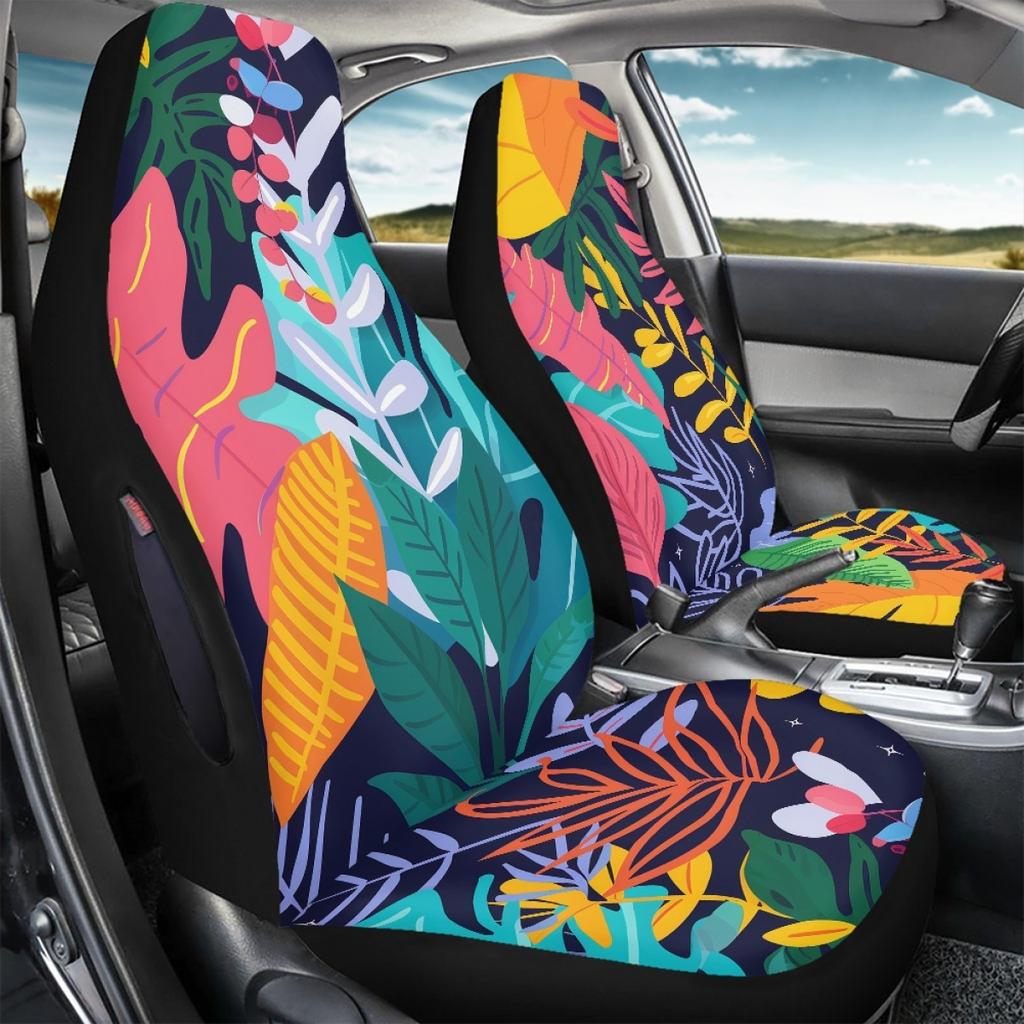 Universal Car Seat Covers Abstract Art Digital Print Waterproof Airbag Compatible Front Rear Seat Protectors Full Set Easy to Maintain