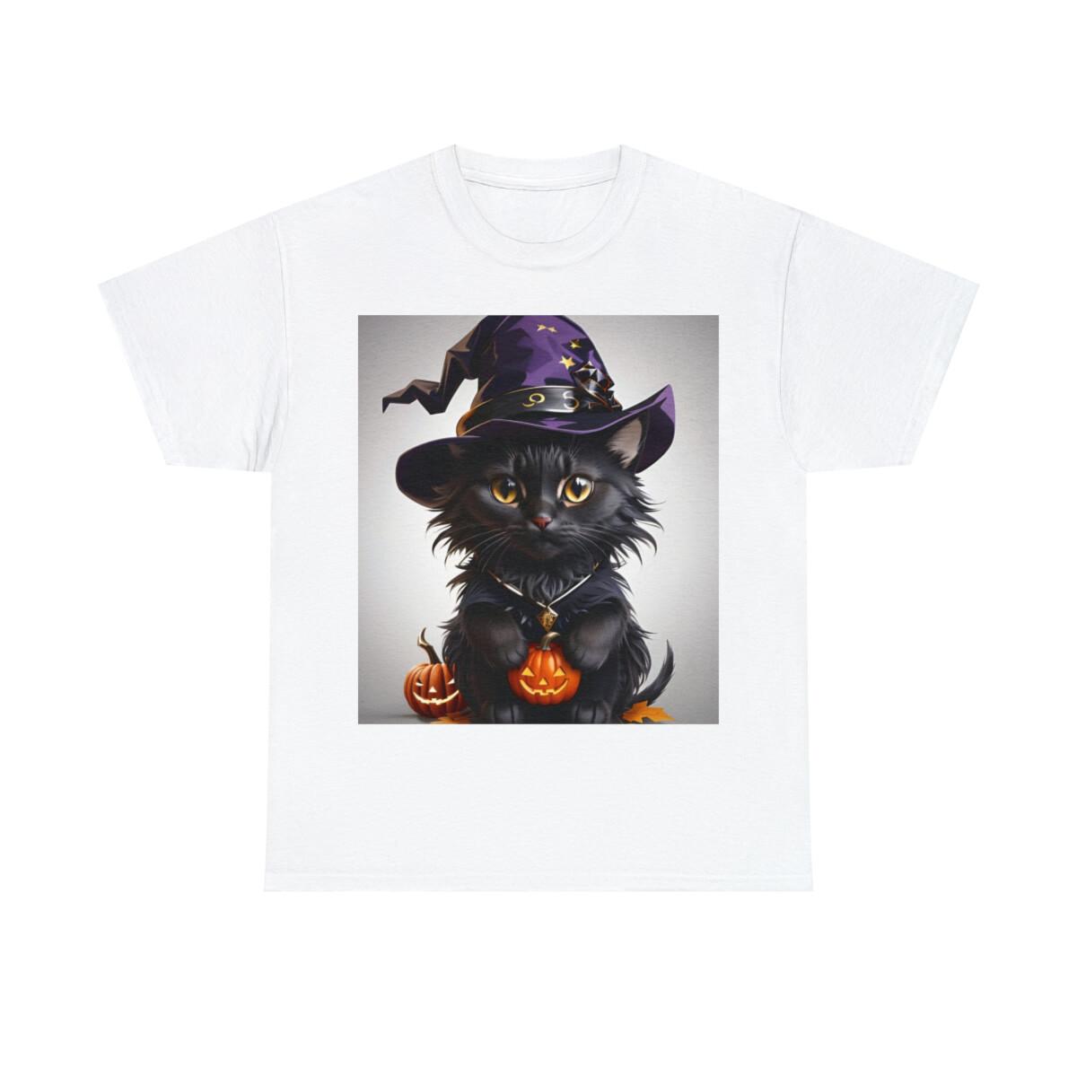 Unisex Heavy Cotton Tee Halloween cute cat S