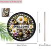Gardening Wooden Welcome Sign with Bees & Flowers Pattern - Decorative Hanging Plaque Ideal Hanging Ornament