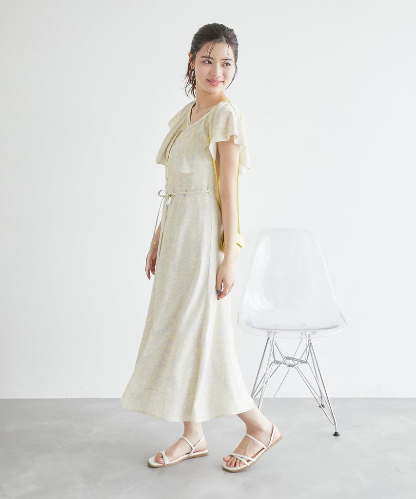 ROPE PICNIC Flower Print Ruffle Coordinate GDE14120 Cream Sub Women's Dress/Link (84)