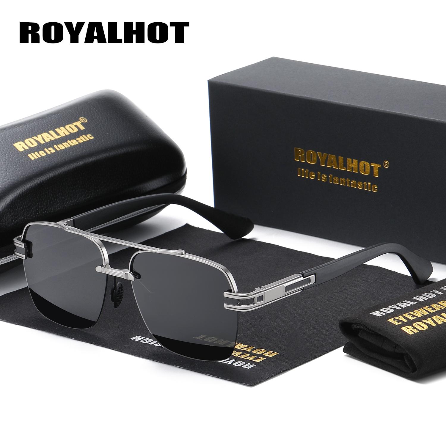 

RoyalHot унисекс поляризованные классические солнцезащитные очки с металлической овальной каймой солнцезащитные очки для вождения чёрный
