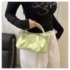 Chic Minimalist Pleated Faux Leather Shoulder Bag, Women's Small Crossbody Handbag with Magnetic Snap Closure, Trendy Daily Commute Tote