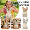 1Pcs Easter Fabric Rabbit Linen Candy Bag Rabbit Ears Design Adorable Rabbit Decor Linen Drawstring Bags Drawstring Closure Gift