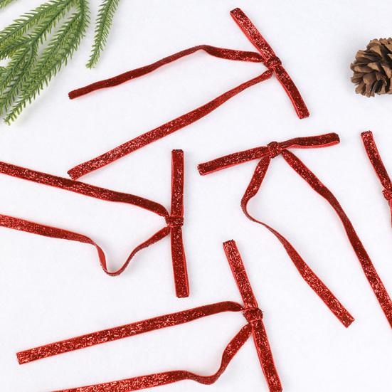 24 Pcs Christmas Velvet Bows Pre-Tied Ribbon Bows Vintage Wreath Bow for Gift Wrapping Christmas Tree Door Garland Home Decor Party Celebrations