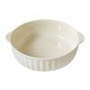 Modern Ceramic Double-Handled Soup and Salad Bowl, Microwave Safe