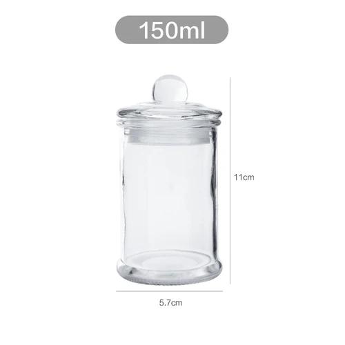 Minimalist Transparent Sealed Glass Jar Storage Jars with Lids Tea Caddy Candy Pots Desk Decoration Spice Jar Cereal Dispenser
