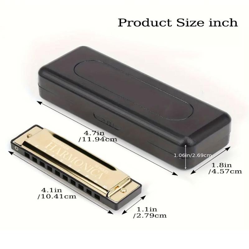 1PC Professional 10 Hole 20 Tone Harmonica Color C Tone Harmonicas With Case For Beginners Harmonica Christmas Gift