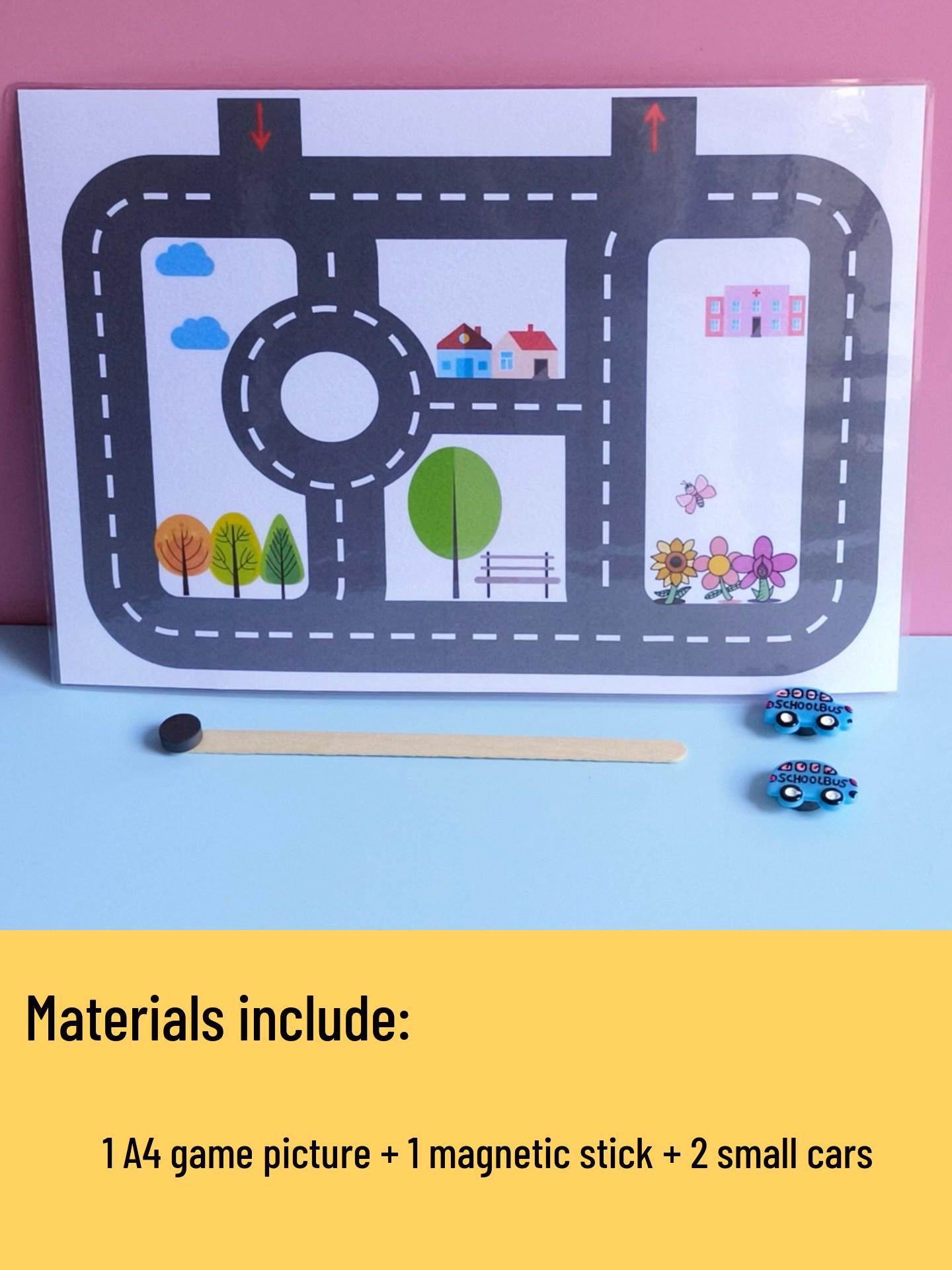 Science & Math Games with Magnets for Small Cars: Two-Player Kindergarten Class Materials