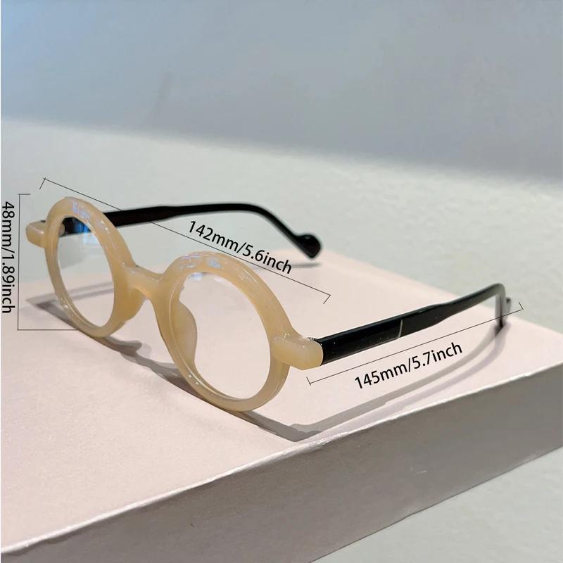 Vintage Round Glasses Men  New Fashion Blue Light Blocking Optical Frames Women Trendy Brand Design Decor Eyeglasses