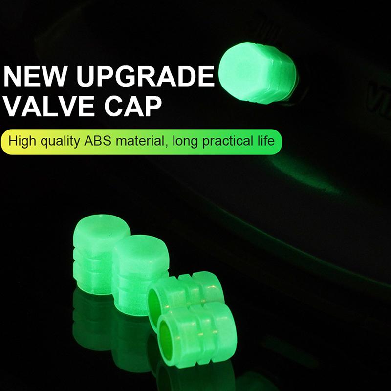 4Pcs Universal Luminous Valve Caps Tire Valve Caps For Car Motorcycle Bike