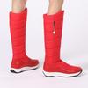 Dámské zimní vysoké sněhule Dolů Teplé Kožešinové Plyšové Boty nad Koleno Černé Červené Bílé Klínové Podpatky Zip Dámská Dešťová Obuv Vodotěsná