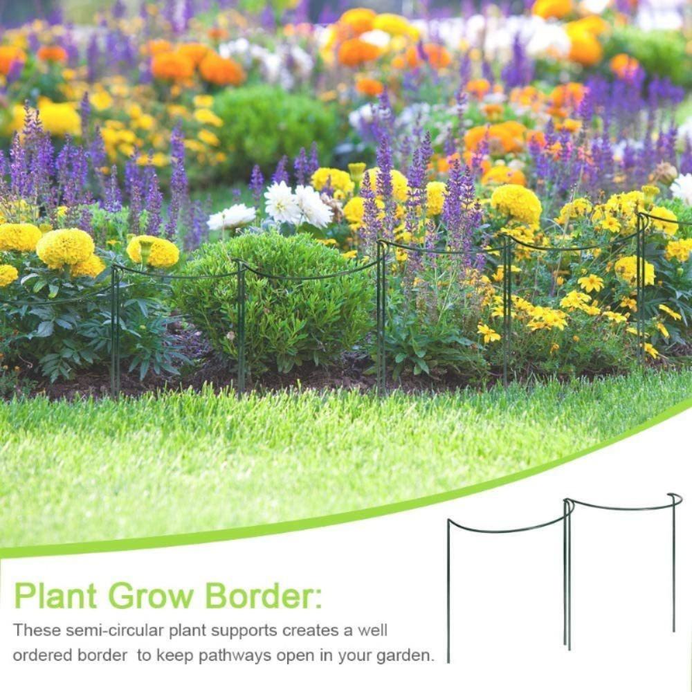 2PCS Half-Ring Plant Support Stakes U-Shaped Flower Support Rack Plant Grow Through Hoops  Garden