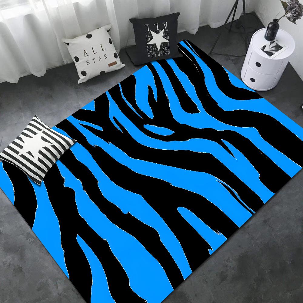 Black White Print Zebra Floor Mat INS Style Soft Bedroom Floor House Laundry Room Mat Anti-skid Bedside Area Rugs