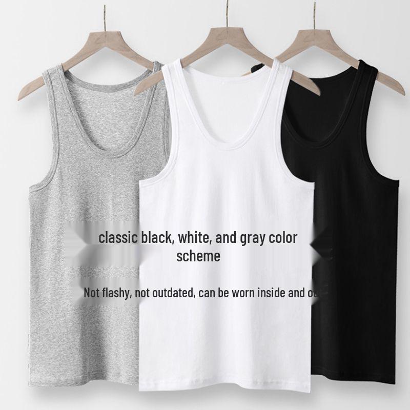 Men's 100% Cotton Sleeveless Racerback Tank Top for Summer Fitness
