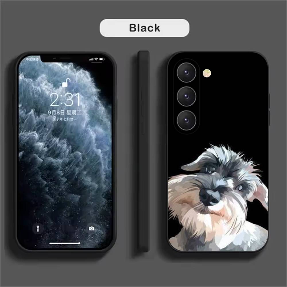 Cartoon Schnauzer Dog  Phone Case For Samsung Galaxy A52 A42 A32 A22 A12 A02S A72 A73 A51 A41 A31 A21S A71 A40 A30S A20S