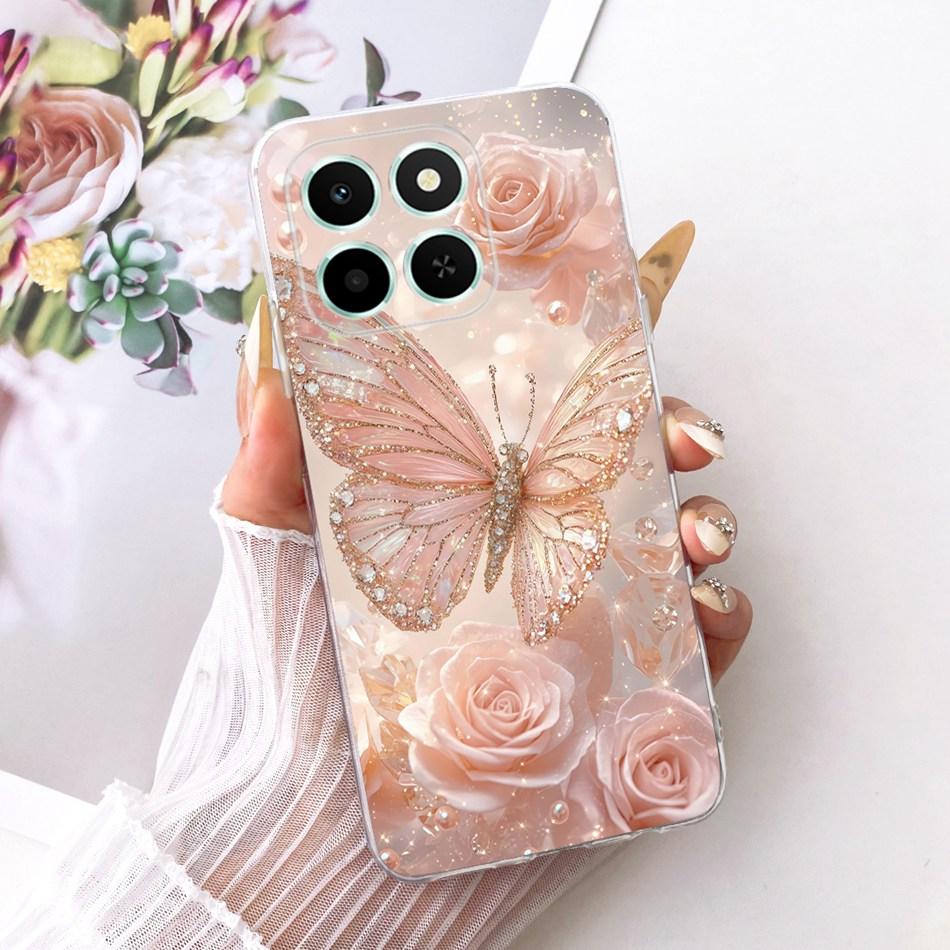 For Honor X6C Cute Flower Butterfly Cat Painted Case HonorX6c X 6C 4G NIC-LX1 LX2 LX3 Soft Silicone TPU Phone Cases