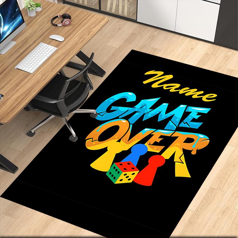 Custom Name Game Controller Printed Carpet, for Office Chair Living Room Bedroom Kitchen Room Decor Gifts.